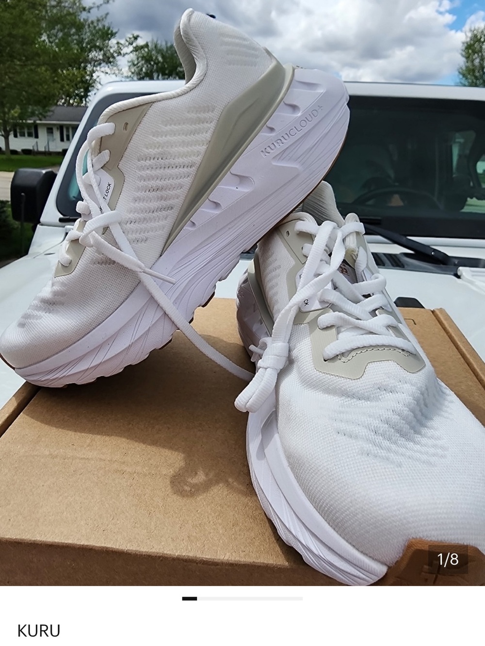 KURU White and Light Gray Women's Athletic Running Shoes reg 189 now 50